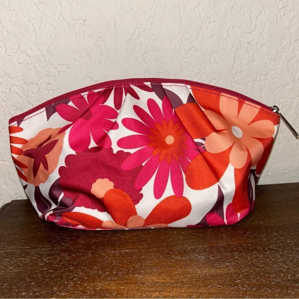 Clinique Floral Print Toiletry Makeup Pouch Bag